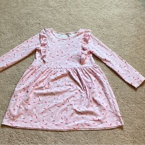 Charming Pink Kids Dress with Long Sleeves